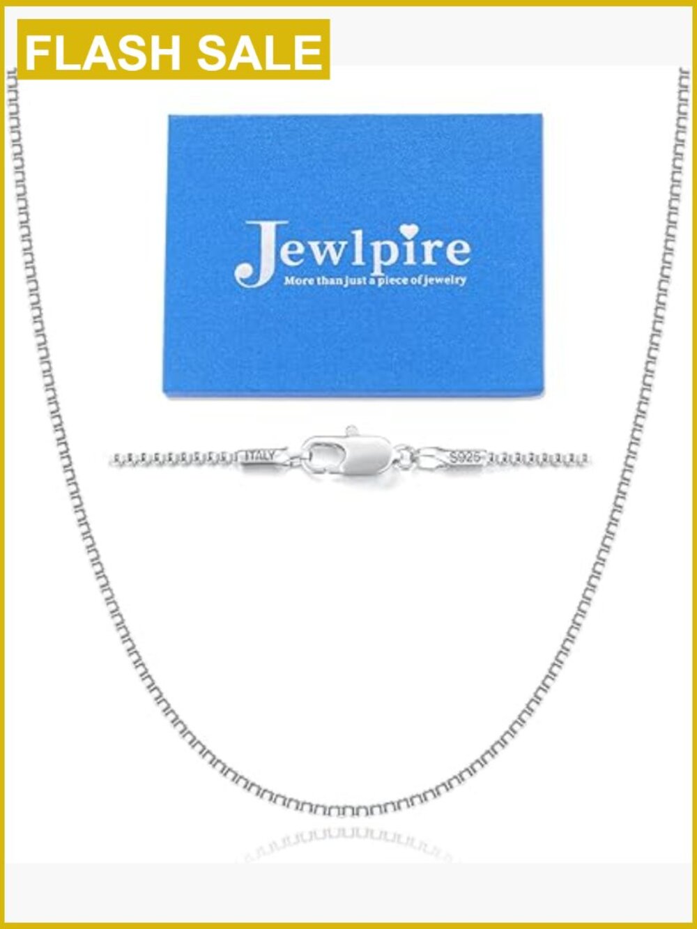 1.3mm Box Chain 14K Gold Plated 925 Sterling Silver Necklace 16-26 Inches